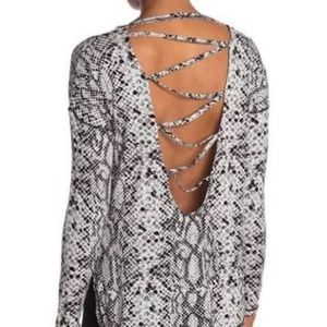 NEW Good American Snake Print Crisscross Back Top